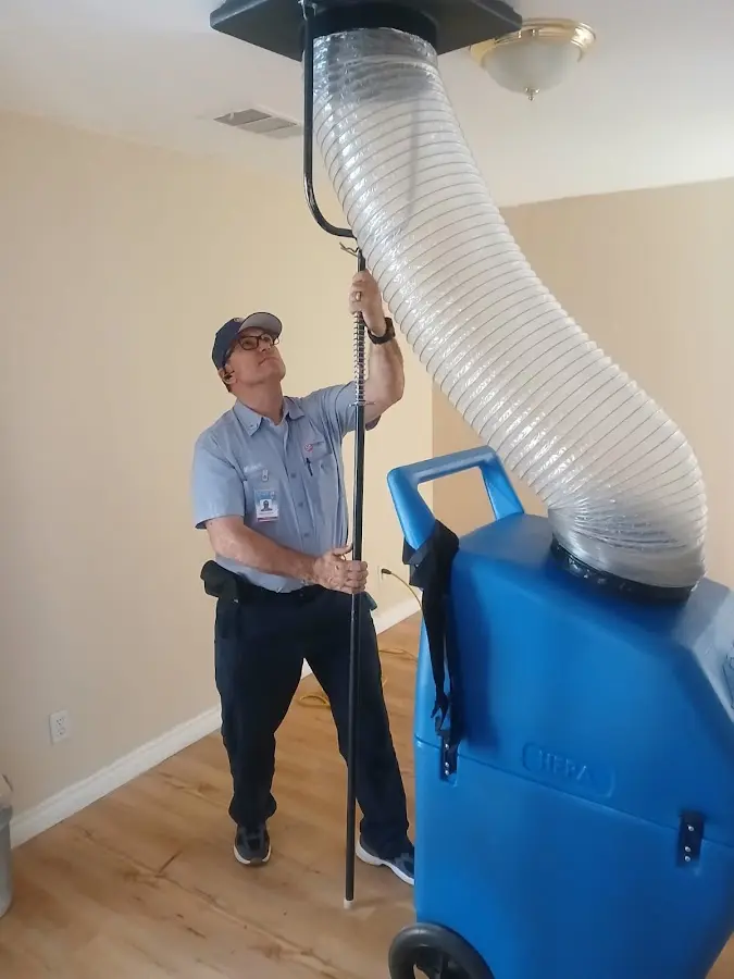 Mini Split Installation technician using HEPA equipment in Lincolnwood